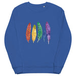 Rainbow Feathers organic sweatshirt