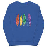 Rainbow Feathers organic sweatshirt