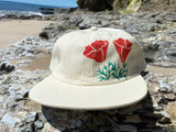 California poppy blockprint hat