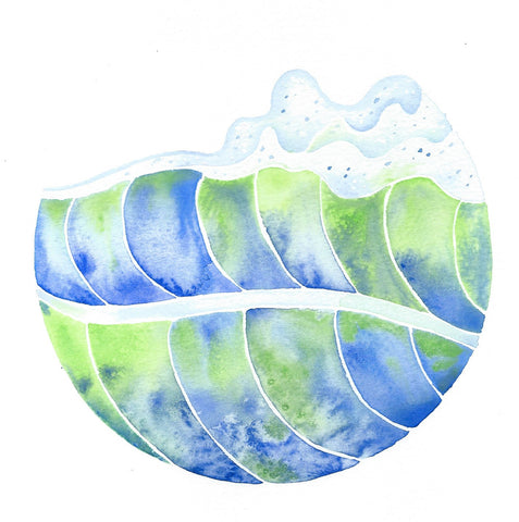 watercolor surf art follow the sun