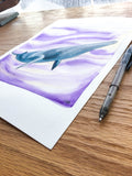 minke whale painting follow the sun art