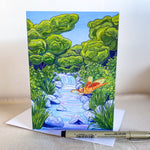 flame skimmer dragonfly art greeting note card