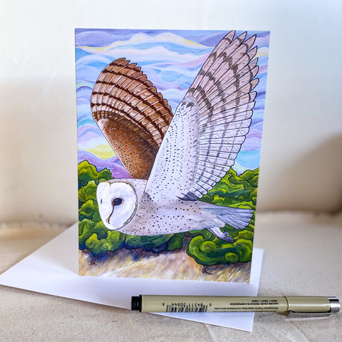 Barn Owl Blank Greeting Card