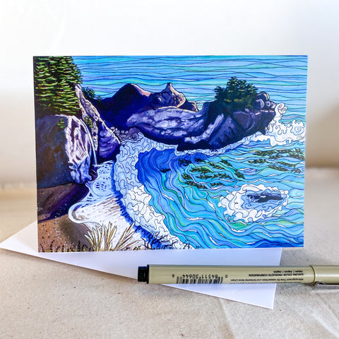 mcway falls julia pfeiffer big sur california greeting note card