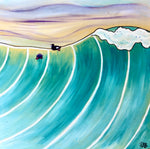 pigeon guillemot acrylic painting surf art