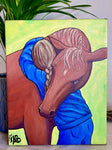 "Horse Hug" Original Acrylic Painting