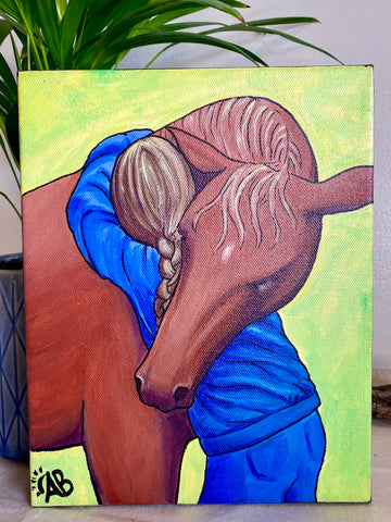 "Horse Hug" Original Acrylic Painting
