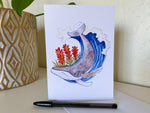 humpback whale indian paintbrush wave card