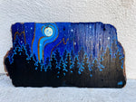 Forest Night - Driftwood Painting