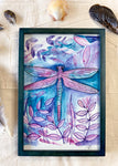 dragonfly mix media painting