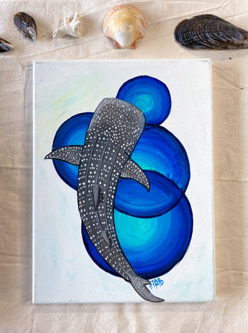 whale shark modern acrylic painting