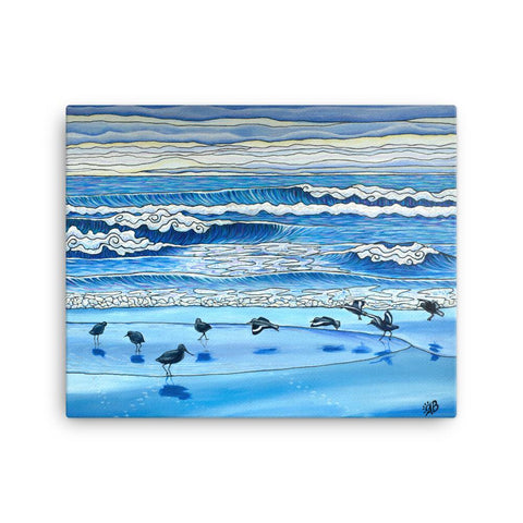 shorebirds beachscape canvas print, anastasiya bachmanova
