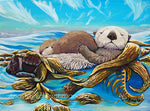 Sea otter wall Art Follow the Sun Art