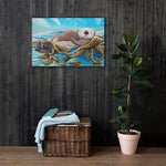 Sea Otter Mom & Pup Canvas Print