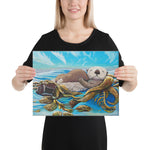 Sea Otter Mom & Pup Canvas Print