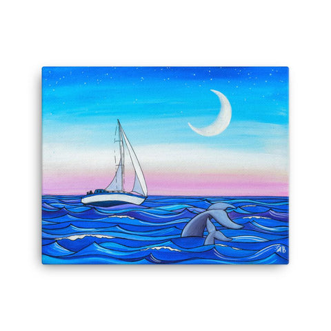 sunset sail canvas print, anastasiya bachmanova