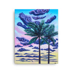 sunset palm trees wall art