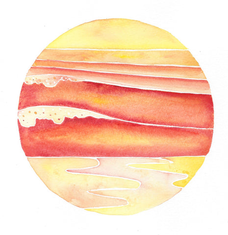 watercolor surf art follow the sun