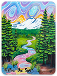 mountain forest river sticker