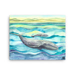 gray whales canvas art print