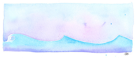 dawn vibes watercolor surf art