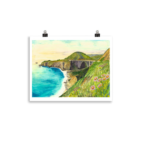 Bixby Bridge Art Print