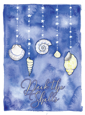 deck the shells beach holiday christmas card