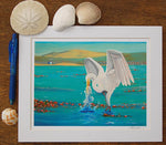 great egret art print