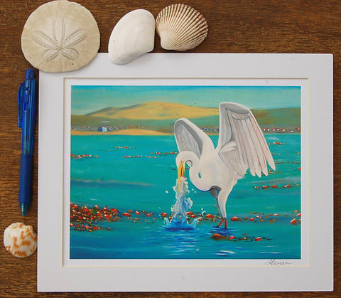great egret art print