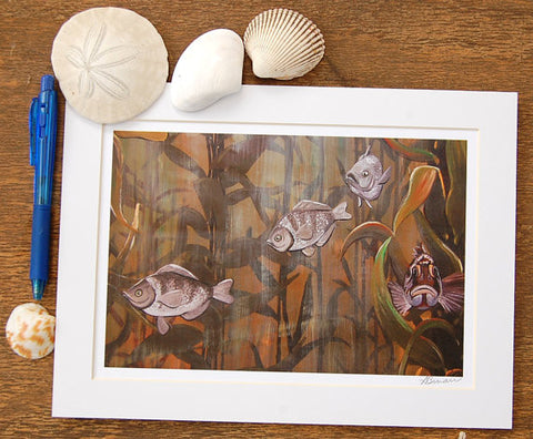 kelp forest fish art print