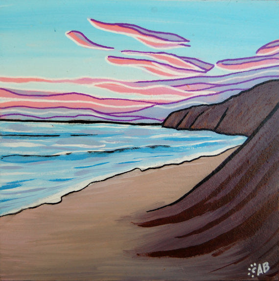 Beach discount sunset painting
