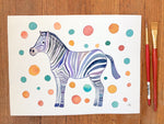 Party Zebra Watercolor Illustration