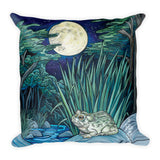 toad pillow, frog throw pillow, home decor, nature art