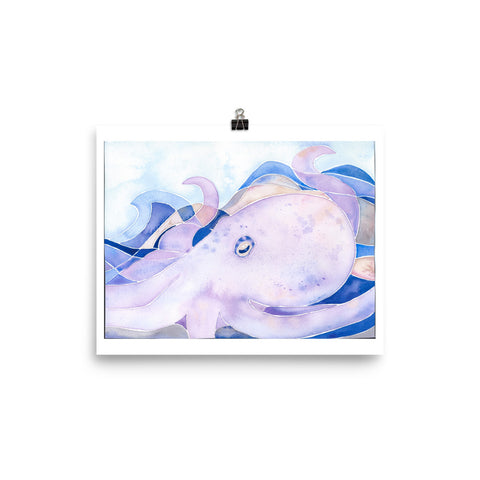 watercolor octopus art print, anastasiya bachmanova