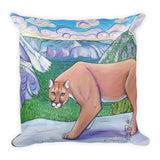 mountain lion throw pillow