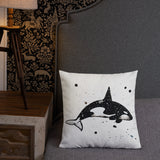killer whale art, throw pillow