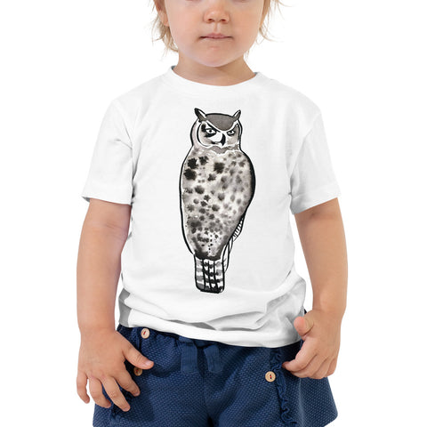 owl kids t shirt, follow the sun art