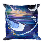 Night Heron Milky Way pillow Follow the Sun Art