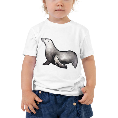 Sea Lion kids t shirt, follow the sun art