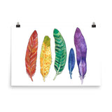 Rainbow Feathers Art Print
