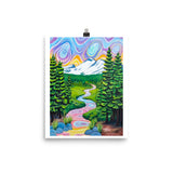 topo map forest mountain art print