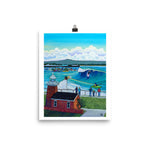 steamer lane santa cruz paddlefest art print, anastasiya bachmanova