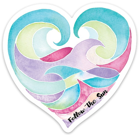ocean love heart sticker