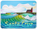 steamer lane, santa cruz california art sticker