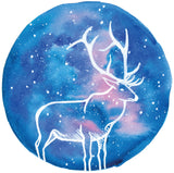 Starry elk mixed media painting, anastasiya bachmanova